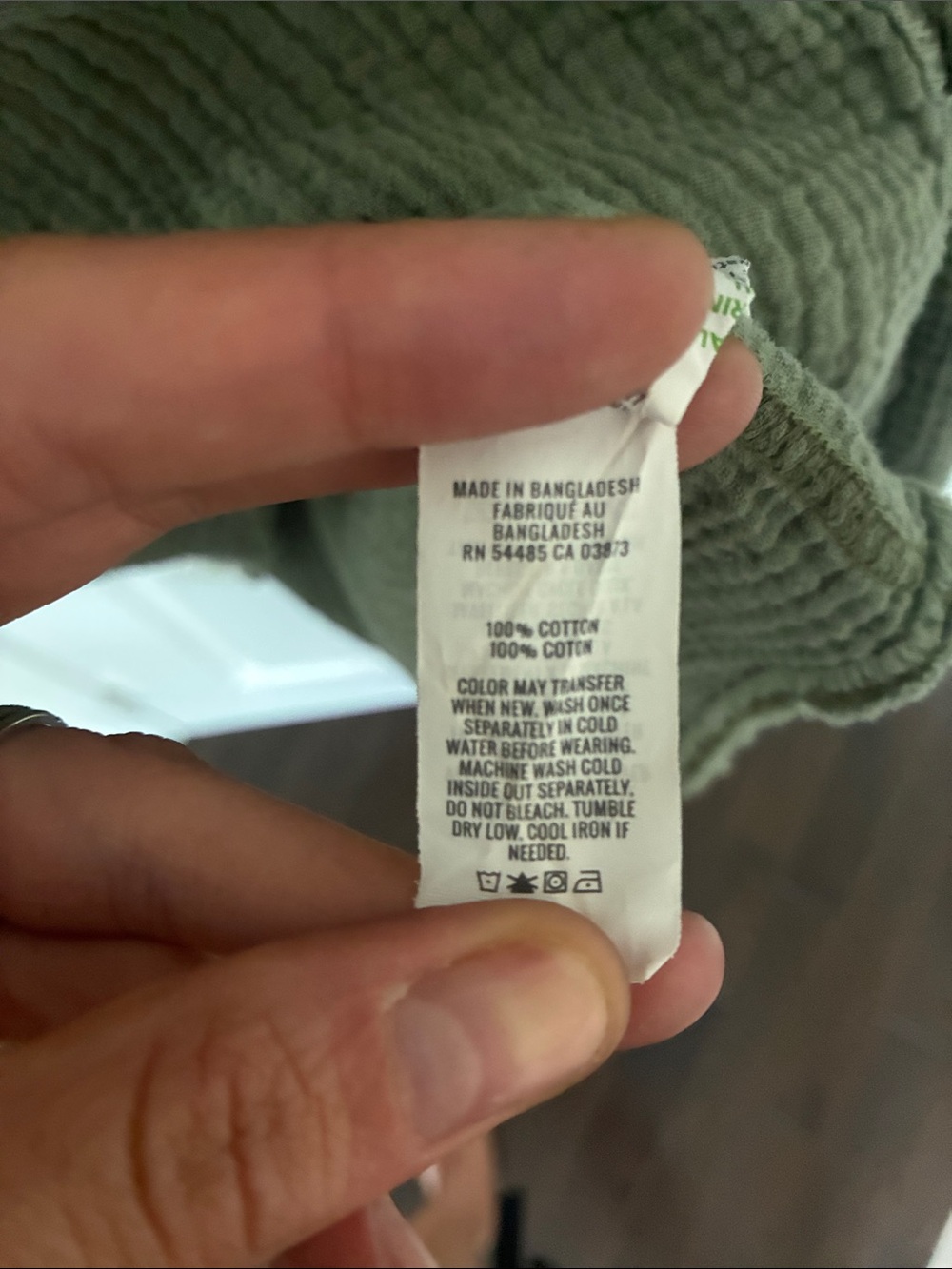 Aerie Oversize Waffle-Texture Button-Front Shirt - Olive Green - Medium - Picture 3 of 4